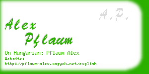 alex pflaum business card